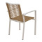 Jonian pakoworld stackable white aluminum-textilene armchair in natural shade 57x63x83cm