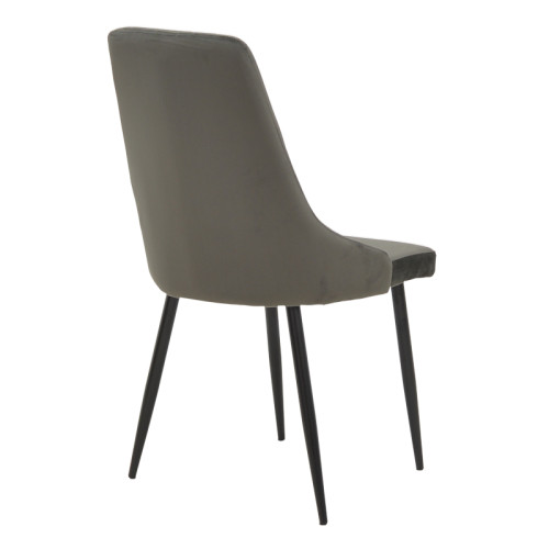 Chair Azori pakoworld velvet dark grey-black metal leg 49x55x85cm