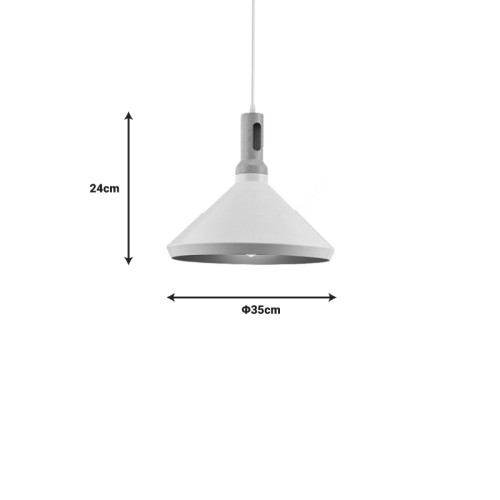 Ceiling lamp Denvel pakoworld white-gold metal Φ35.5x130cm