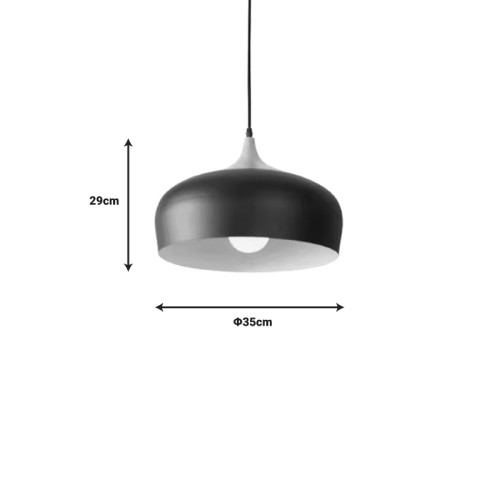Ceiling lamp Pedrity pakoworld black metal D35x120cm