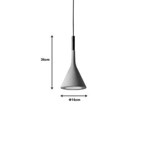 Ceiling lamp Conile pakoworld gray metal D16x136cm