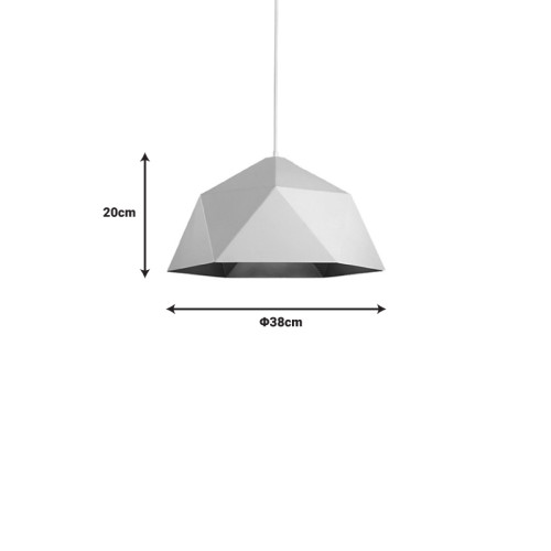 Ceiling lamp Hazmi pakoworld white-gold metal D38x120cm