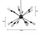 Multi-light ceiling lamp Ponile pakoworld white metal 52x52x100cm