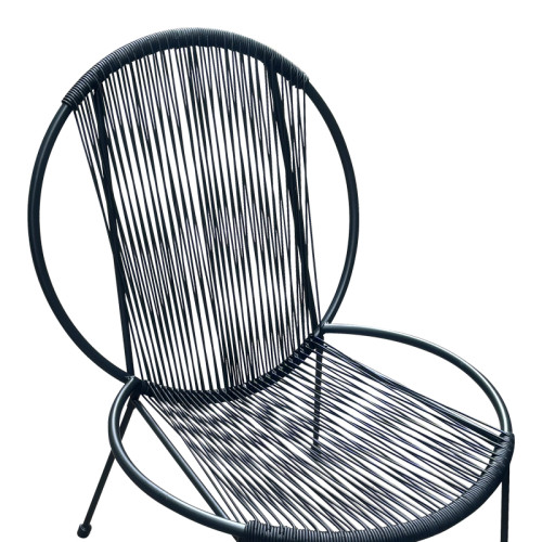 Garden chair Dapper pakoworld black metal-pe black 64.5x74.5x76cm