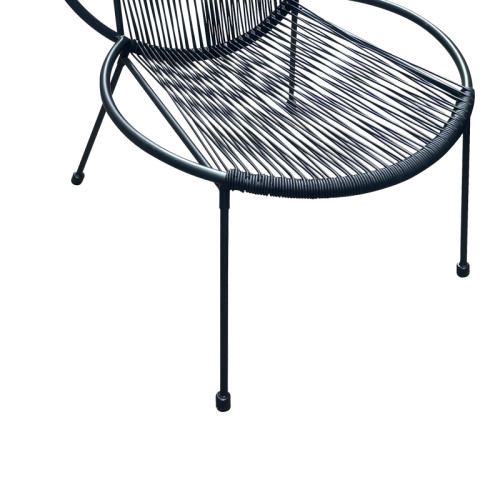 Garden chair Dapper pakoworld black metal-pe black 64.5x74.5x76cm