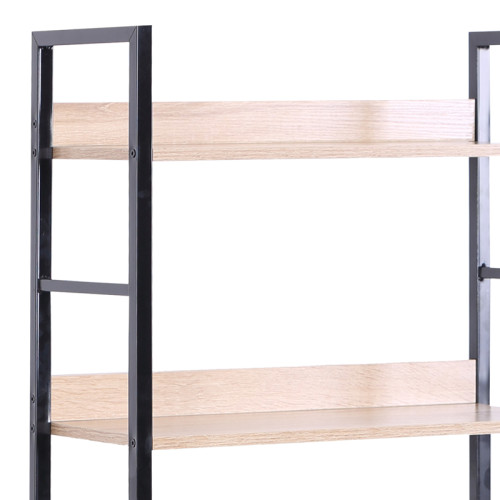 Bookcase Elbo pakoworld natural-black steel 60x28x126cm