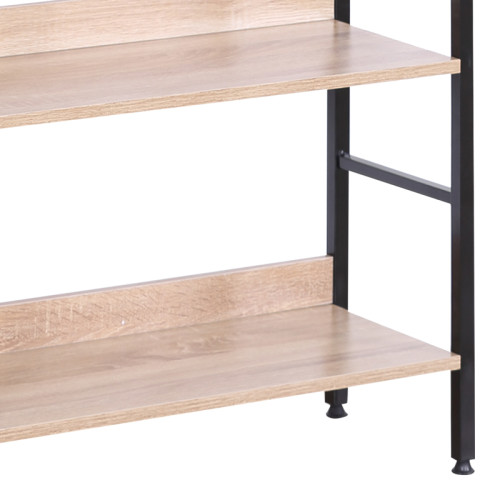 Bookcase Elbo pakoworld natural-black steel 60x28x126cm