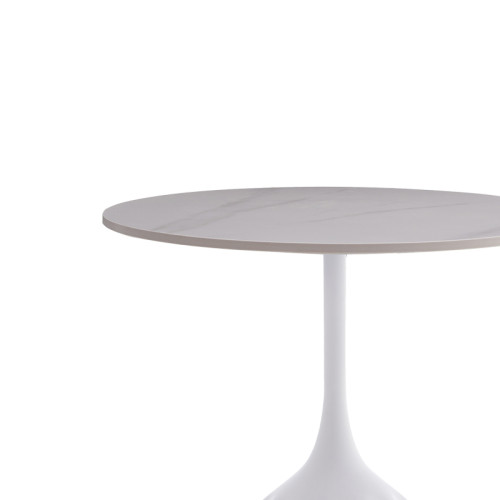 Coffee table Kousien Inart white sintered stone D50x60cm