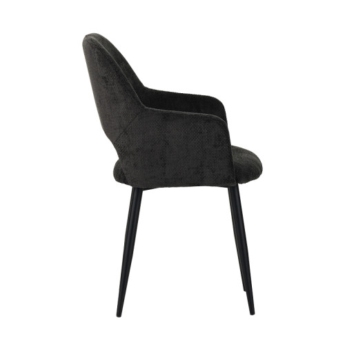 Armchair Factols black fabric-leg black metal 53x61x84cm Armchair Factols black fabric-leg black metal 53x61x84cm