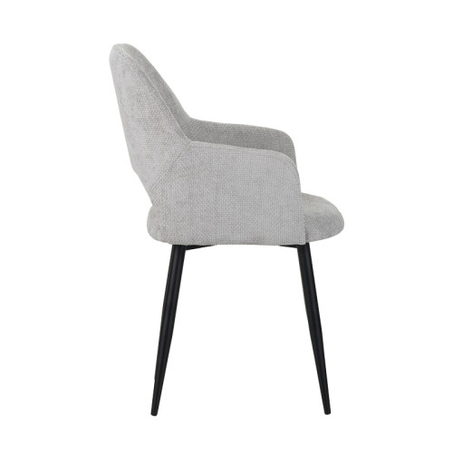 Armchair Factols armchair light gray fabric-leg black metal 53x61x84cm Armchair Factols armchair light gray fabric-leg black metal 53x61x84cm