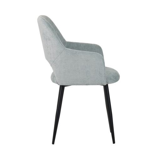 Armchair Factols  light green fabric-leg black metal 53x61x84cm Armchair Factols  light green fabric-leg black metal 53x61x84cm