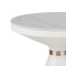 Side table Coozlin Inart white marble sintered stone and black-gold metal D50x50cm