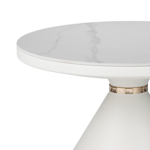 Side table Coozlin Inart white marble metal D70x40cm