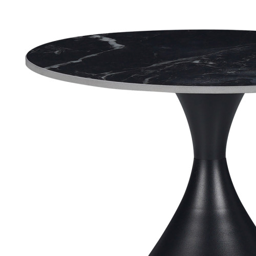 Kirkene Inart side table black marble sintered stone and black metal 2pcs