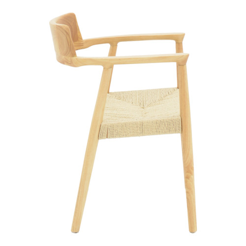 Jojene pakoworld rubberwood and rope armchair in natural shade 58x54x79cm