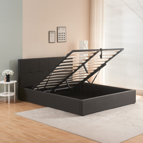 Double bed with storage space Zamblene pakoworld anthracite fabric 160x200cm