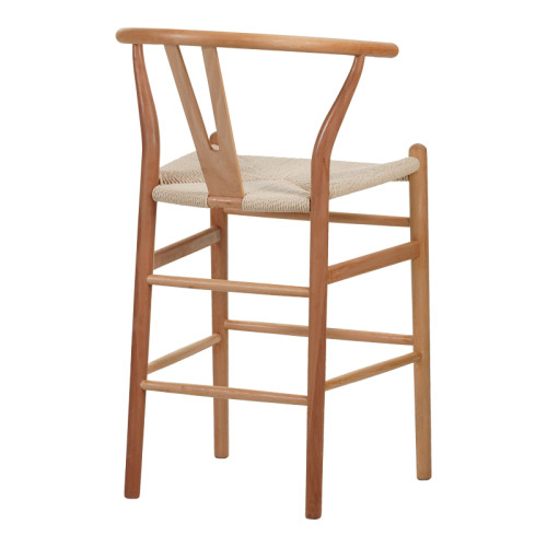 Bar stool Wishbone pakoworld rubberwood-rope in natural shade 55x49x108cm