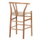 Bar stool Wishbone pakoworld rubberwood-rope in natural shade 55x49x108cm