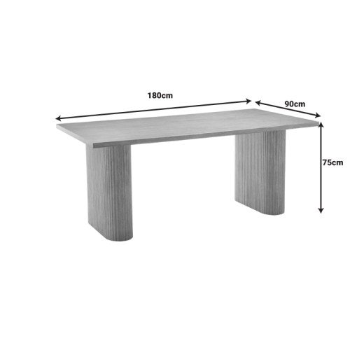 Table Loozir pakoworld mdf in natural color 180x90x75cm