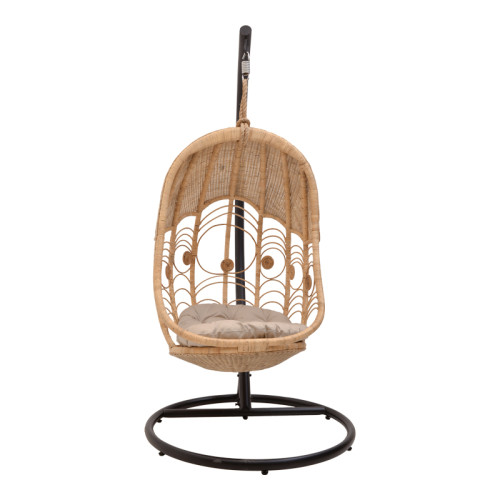 Swing Labreone rattan pe in natural color-black metal-beige cushion 82x82x200cm Swing Labreone rattan pe in natural color-black metal-beige cushion 82x82x200cm