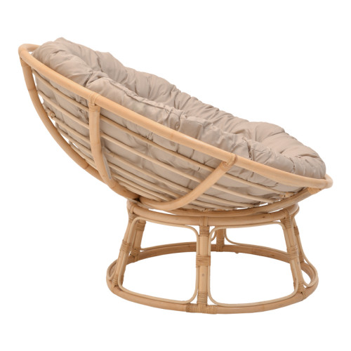 Armchair Servey natural color rattan pe-beige cushion D115x58cm Armchair Servey natural color rattan pe-beige cushion D115x58cm