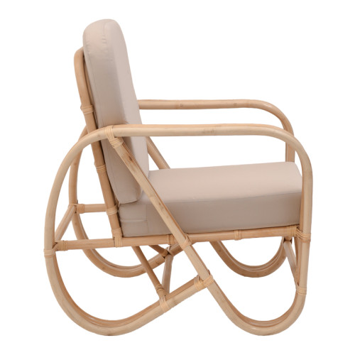 Фотьойл Relmine естествен цвят ратан пе-бежово възглавница 71x75x80см