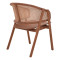Armchair Anlene pakoworld walnut teak wood skeleton with beige color rattan 62x54x82cm