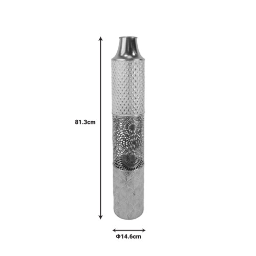 Decorative vase Tecna Inart metal in gold and white shade D14.6x81.3cm