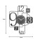 Wall clock Tetra Inart metal in black shade 51x3x61cm