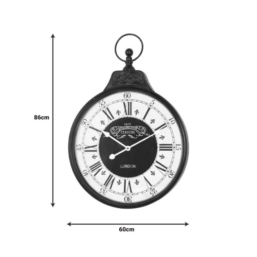 Wall clock Cloco Inart metal in black shade 60x6x86cm Wall clock Cloco Inart metal in black shade 60x6x86cm