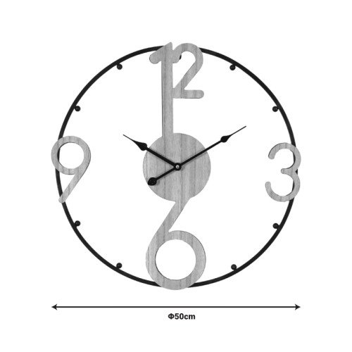 Wall clock Broda Inart metal in black shade 50x3x50cm Wall clock Broda Inart metal in black shade 50x3x50cm