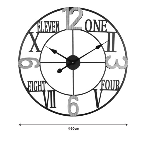 Wall clock Beauco Inart metal in black shade 60x3x60cm Wall clock Beauco Inart metal in black shade 60x3x60cm