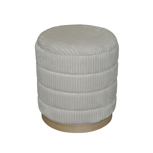 Pance Inart stool set of 2 boucle fabric in beige and white shade