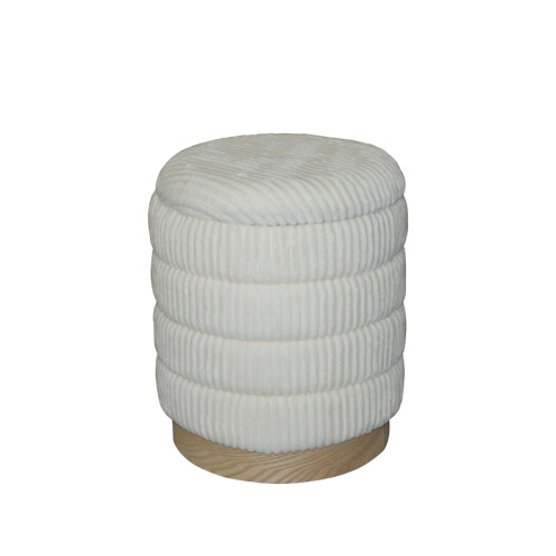 Pance Inart stool set of 2 boucle fabric in beige and white shade Pance Inart stool set of 2 boucle fabric in beige and white shade
