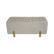 Daph Inart trunk stool set of 2 velvet fabric in beige and white shade