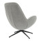 Armchair rotating Flago boucle fabric in light gray shade 85x88x103.5cm