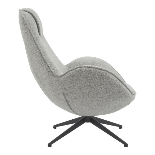 Armchair rotating Flago pakoworld boucle fabric in light gray shade 85x88x103.5cm Armchair rotating Flago pakoworld boucle fabric in light gray shade 85x88x103.5cm
