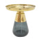 Coffee table Kunlo Inart 2 pieces set gold chrome-black glass