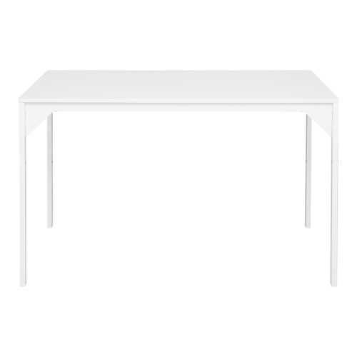 Chan pakoworld melamine table in white shade and white metal leg 120x75x75cm