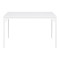 Chan pakoworld melamine table in white shade and white metal leg 120x75x75cm