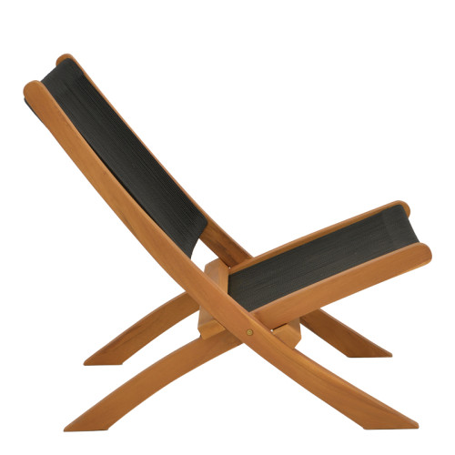 Стол Seal от тиково дърво и въже в черен нюанс 61x76x72см DIOMMI 340-000025