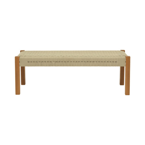 Bench Uma pakoworld teak wood and rope in natural shade 120x45x40cm