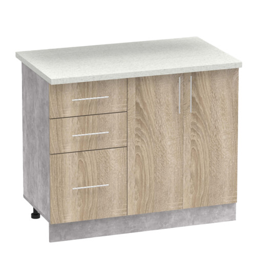Festa I kitchen unit pakoworld melamine in sonoma color 100x60x85cm