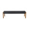 Bench Uma pakoworld teak wood and rope in black shade 120x45x40cm