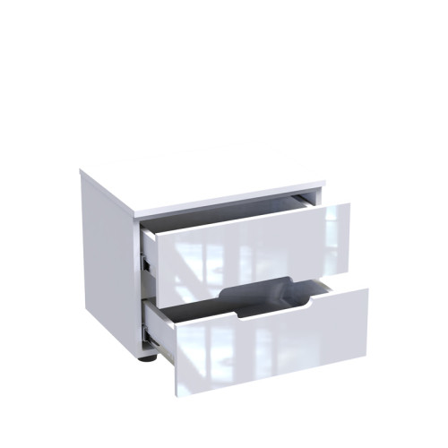 Afina bedside table pakoworld mdf-melamine in white glossy color 50x35x41cm