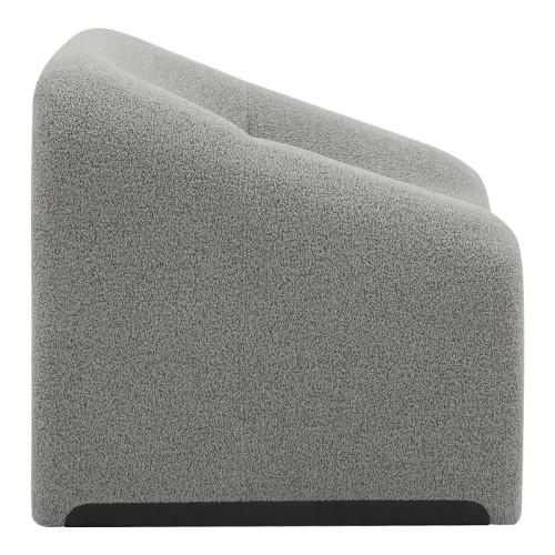 Armchair Clous pakoworld bouclé fabric in light gray shade 86x77x73.5cm