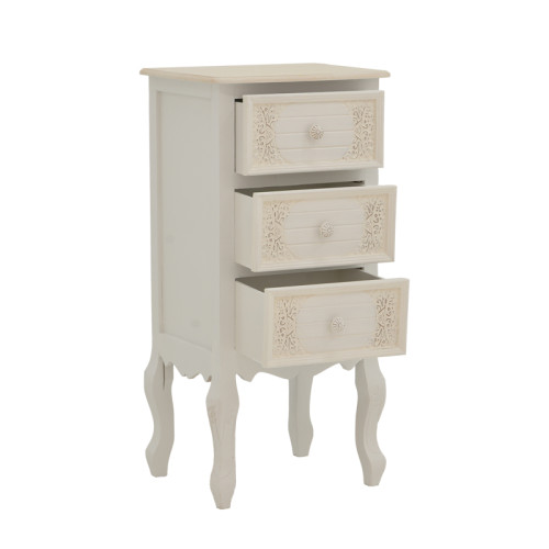 Pazlen Inart chest of drawers antique white color mdf 40x34.5x82cm Pazlen Inart chest of drawers antique white color mdf 40x34.5x82cm