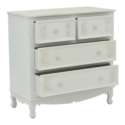 Pazlen Inart chest of drawers antique white color mdf 80x40x80cm Pazlen Inart chest of drawers antique white color mdf 80x40x80cm