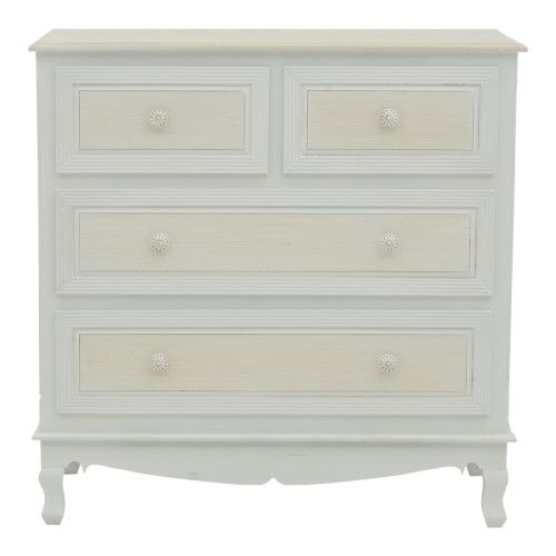 Chest of drawers Joliene Inart natural-antique white color mdf80x40x80cm
