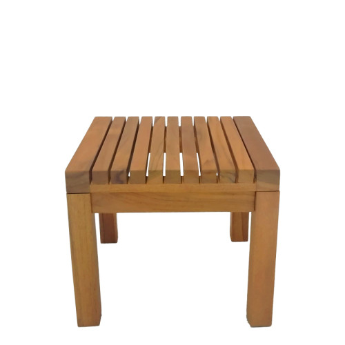 Poly pakoworld teak wood beach  table in natural shade 35x35x30cm Poly pakoworld teak wood beach  table in natural shade 35x35x30cm
